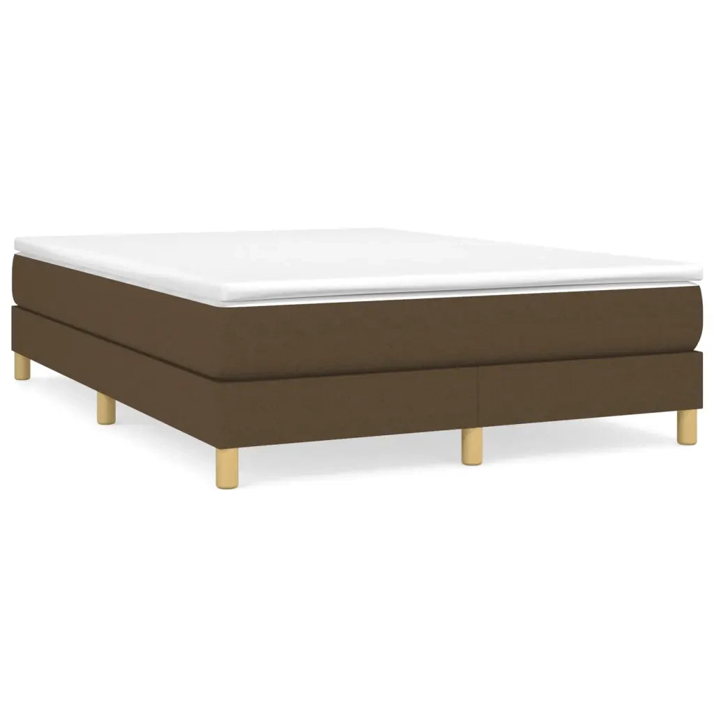 Struttura Letto a Rete a Molle-Giroletto Marrone Scuro 140x190 cm Tessuto 135854