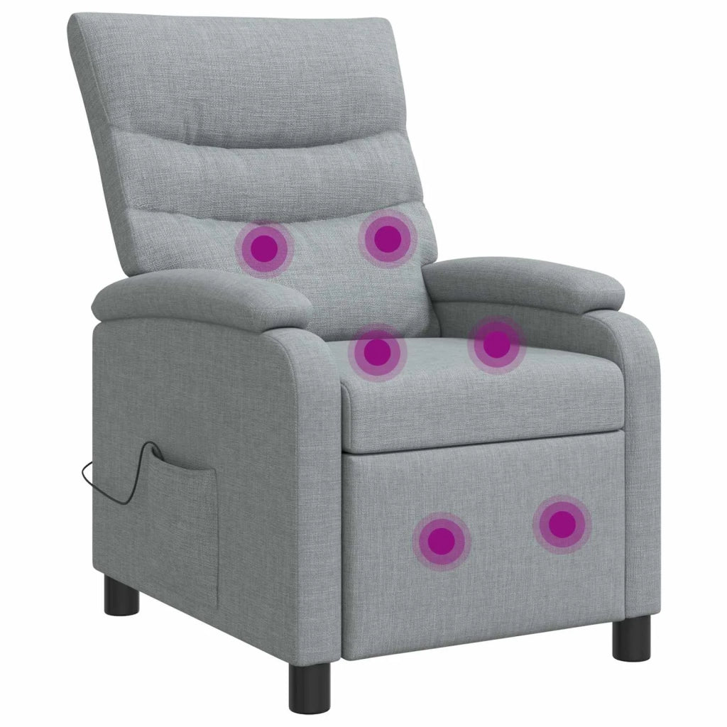 Poltrona Massaggiante Grigio Chiaro Tessuto 42034909