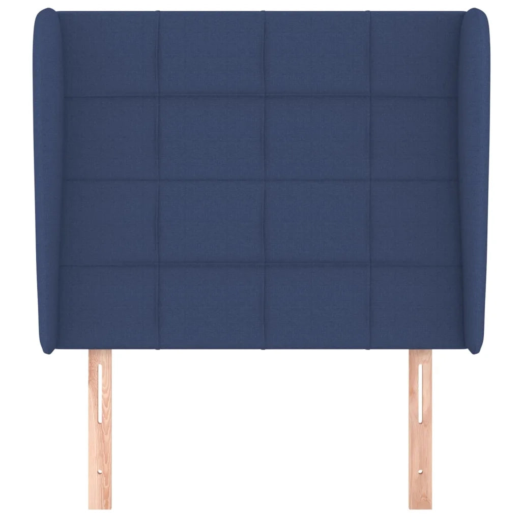 Testiera ad Orecchio-Testata con Orecchie Blu 83x23x118/128 cm in Tessuto 859583