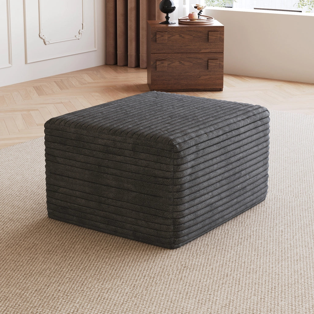Pouf Ottoman ¨C Minimal ¨C Grigio Scuro in Velluto