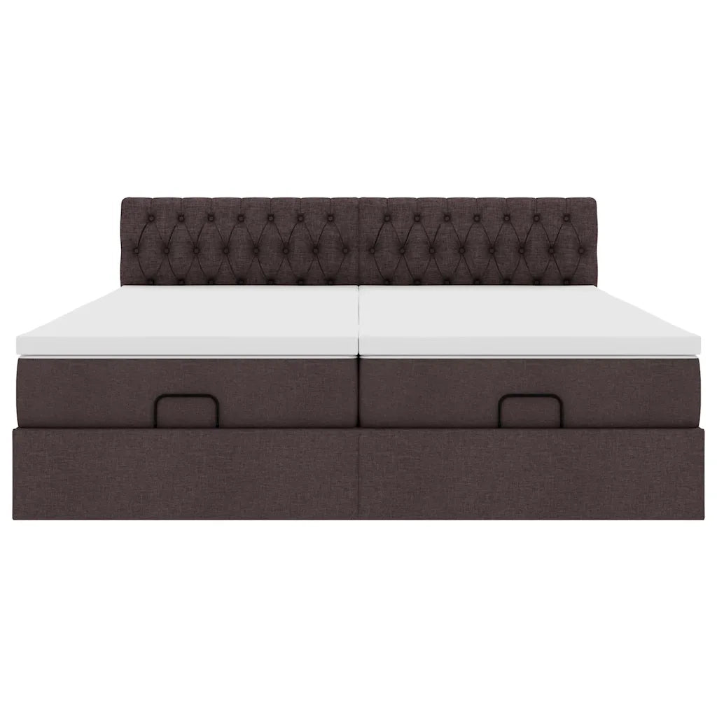 Struttura Letto Pouf con Materassi 200x200 cm in Tessuto
