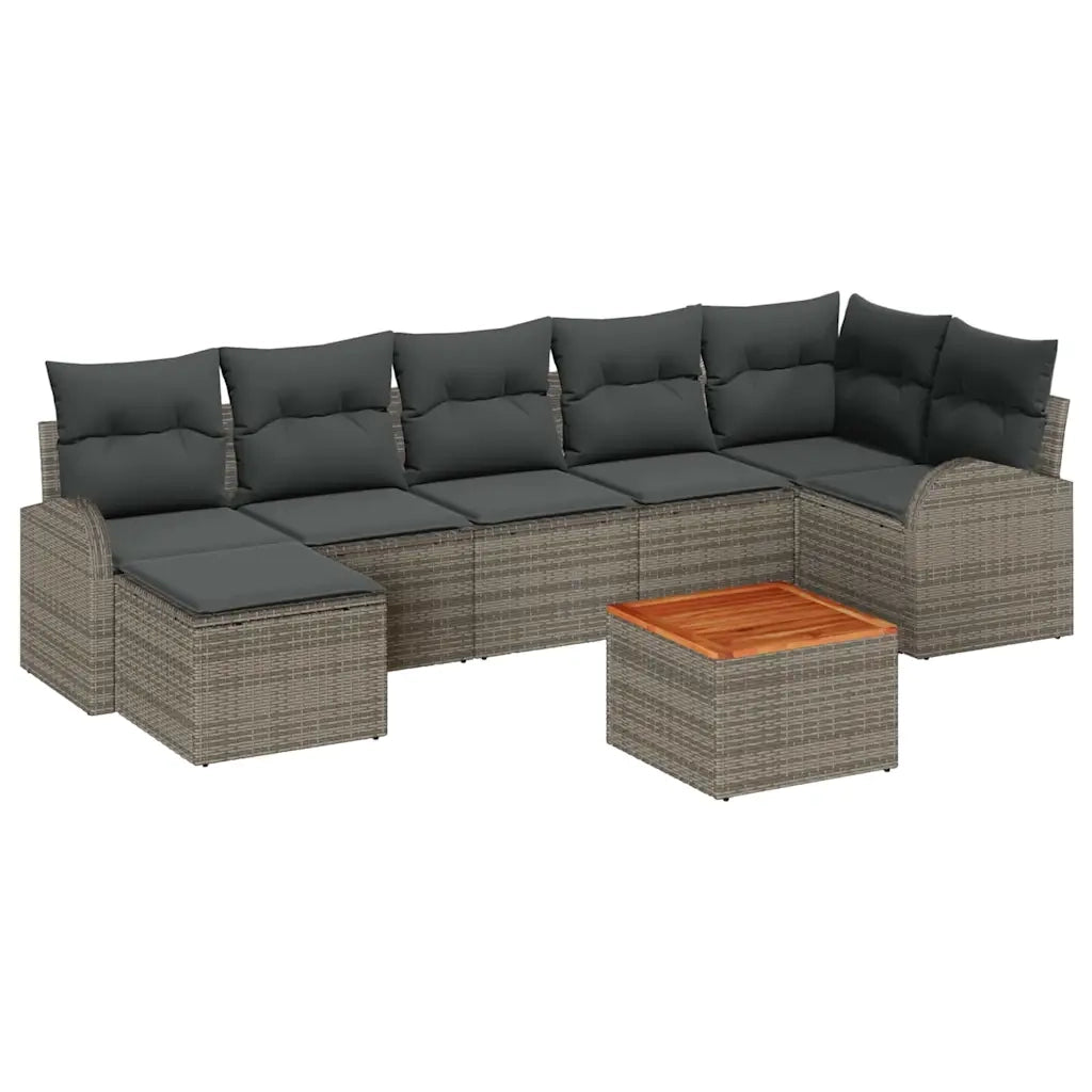 Set Divano da Giardino 8 pcs Grigio polyrattan 3356277