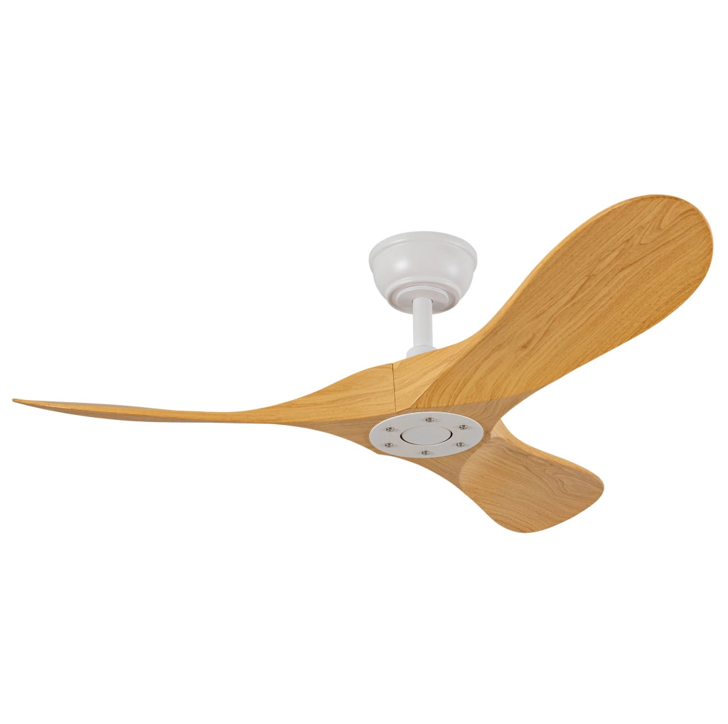 Ventilatore da soffitto 42'' senza luce con telecomando, 6 velocit¨¤ e pale in ABS bianco/naturale