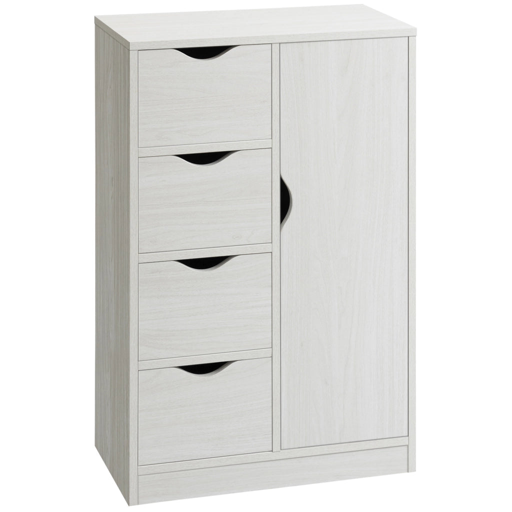 Mobile multiuso con cassetti e anta ¨C Xylo ¨C bianco 54x29x83 cm