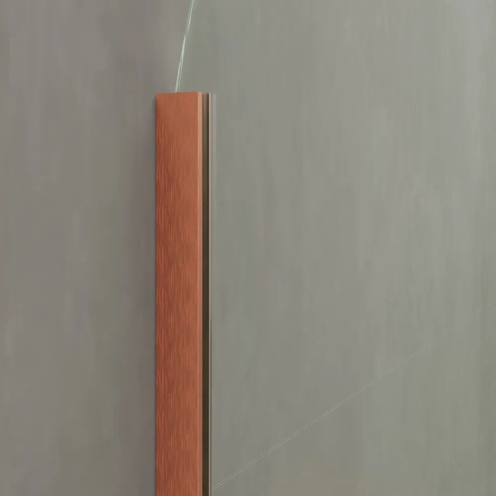 Doccia walk-in arco 80cm con profilo rame spazzolato vetro trasparente 8mm easy clean h200| Nusa