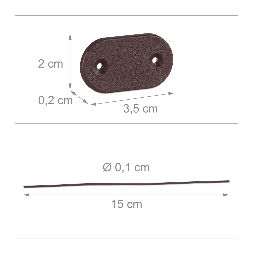 Set di 52 clip per frangivista pratico montaggio facile giardino esterno 15 x 0,1 cm in plastica grigia 13_0012953