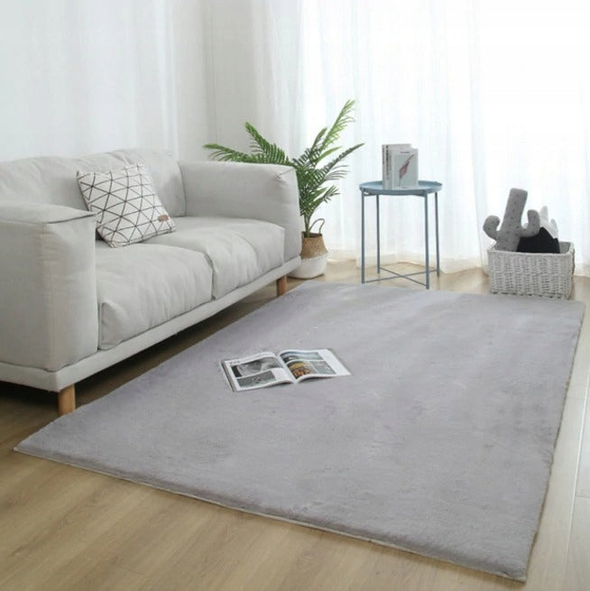 Tappeto in peluche grigio chiaro 300x200 cm