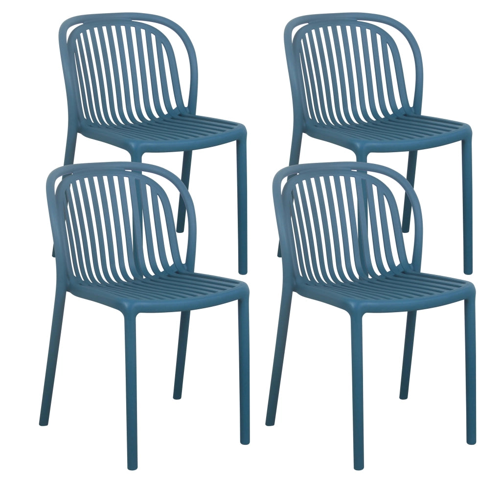 Oviala - Set di 4 sedie da terrazza in plastica blu verde acqua