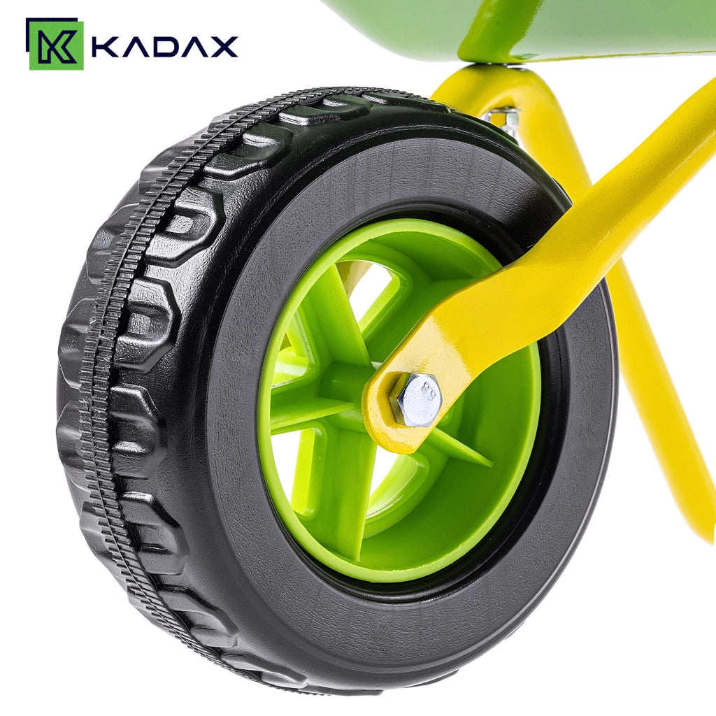 Carriola per bambini KADAX, metallo, verde/gialla
