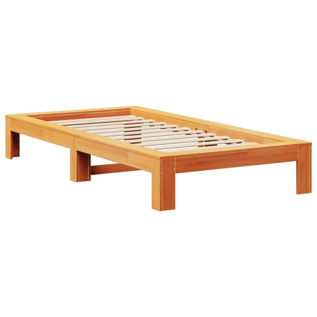 Letto senza Materasso Marrone Cera 100x200 cm in Legno di Pino 855324