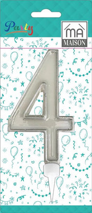MA MAISON MAXI CANDELA NUMERO "4" ARGENTO