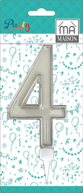 MA MAISON MAXI CANDELA NUMERO "4" ARGENTO