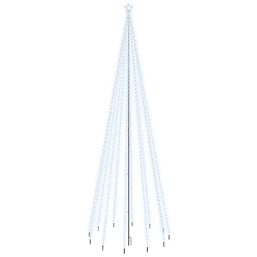Albero di Natale con Puntale-Luci decorative natalizie Bianco Freddo 732 LED 500 cm