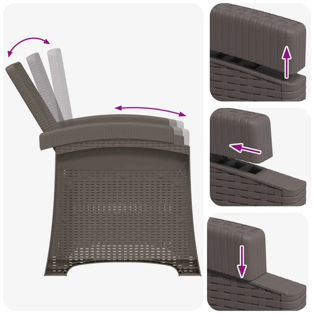 Set da Pranzo per Giardino 5 pz Grigio chiaro e Tortora PP 3430133
