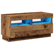 Mobile TV | Armadietto TV | Mobile Porta TV con LED Legno Antico 80x35x40 cm Multistrato