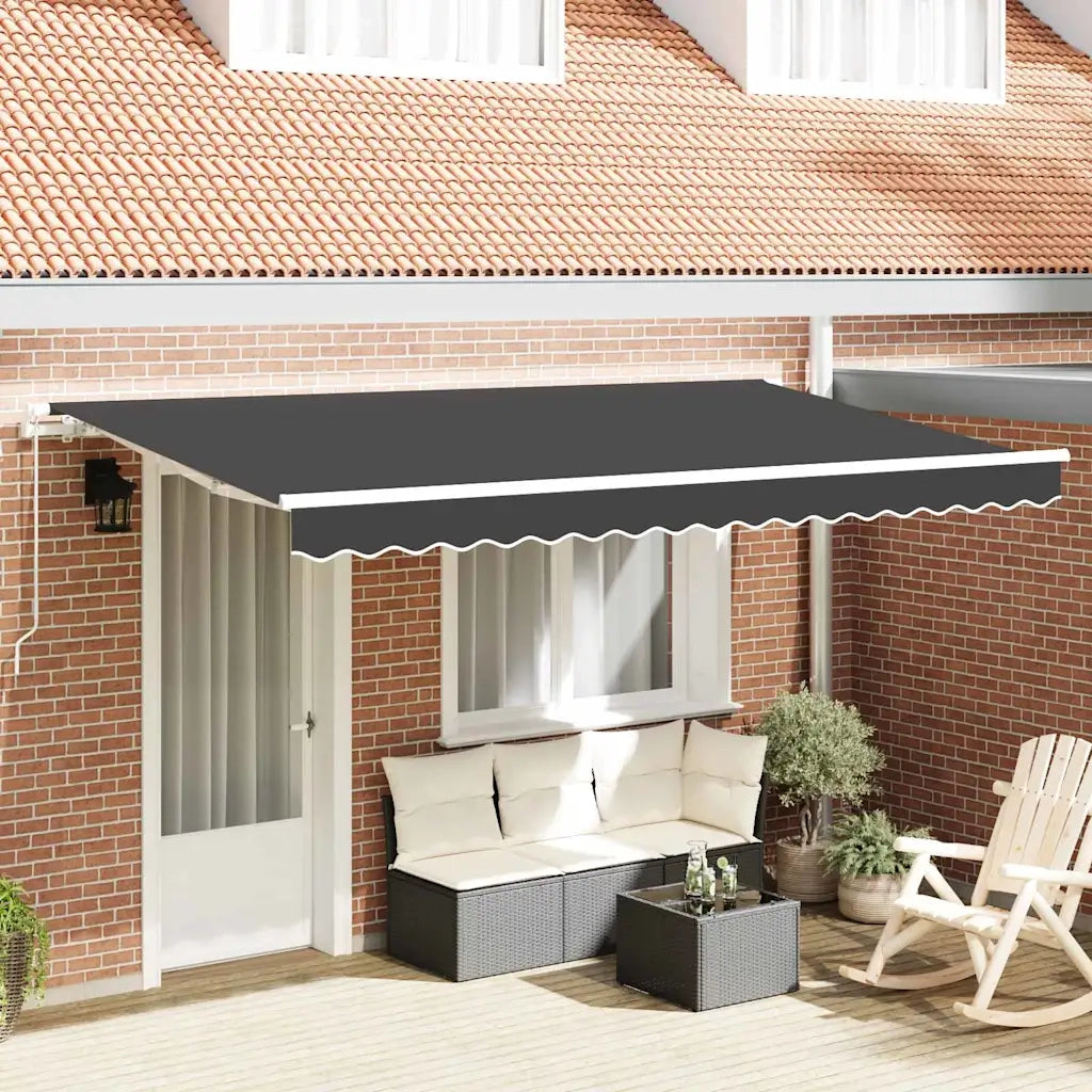 Tenda Retrattile Antracite 400 x 200 cm Tessuto 3329795