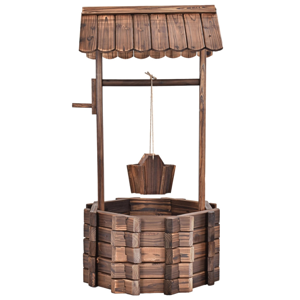 Pozzo di legno da esterno-Pozzo decorativo per piante e fiori per giardino