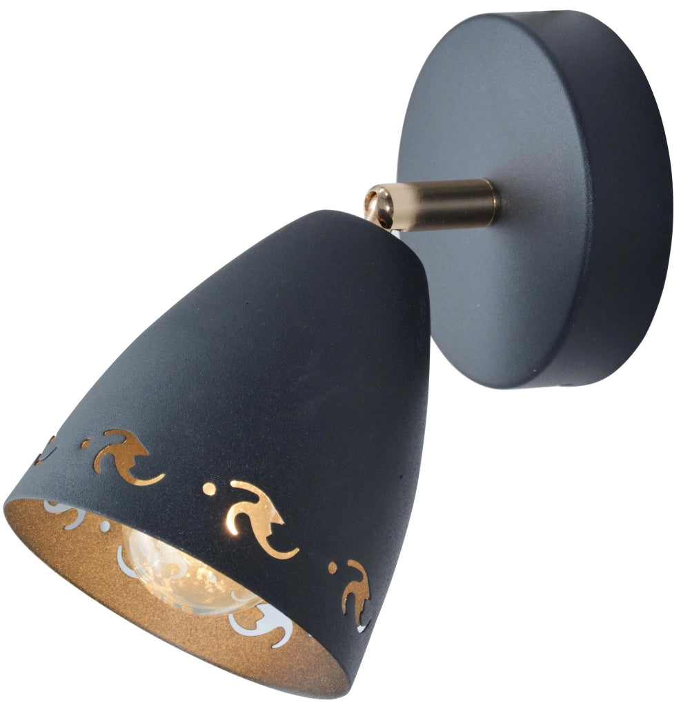 Applique Candellux Coty 91-67159 nero/oro E14 1 luce