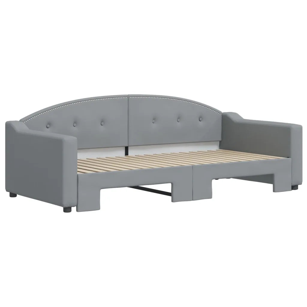 Divano Letto con Letto Estraibile Grigio Chiaro 90x190 Tessuto 3197540