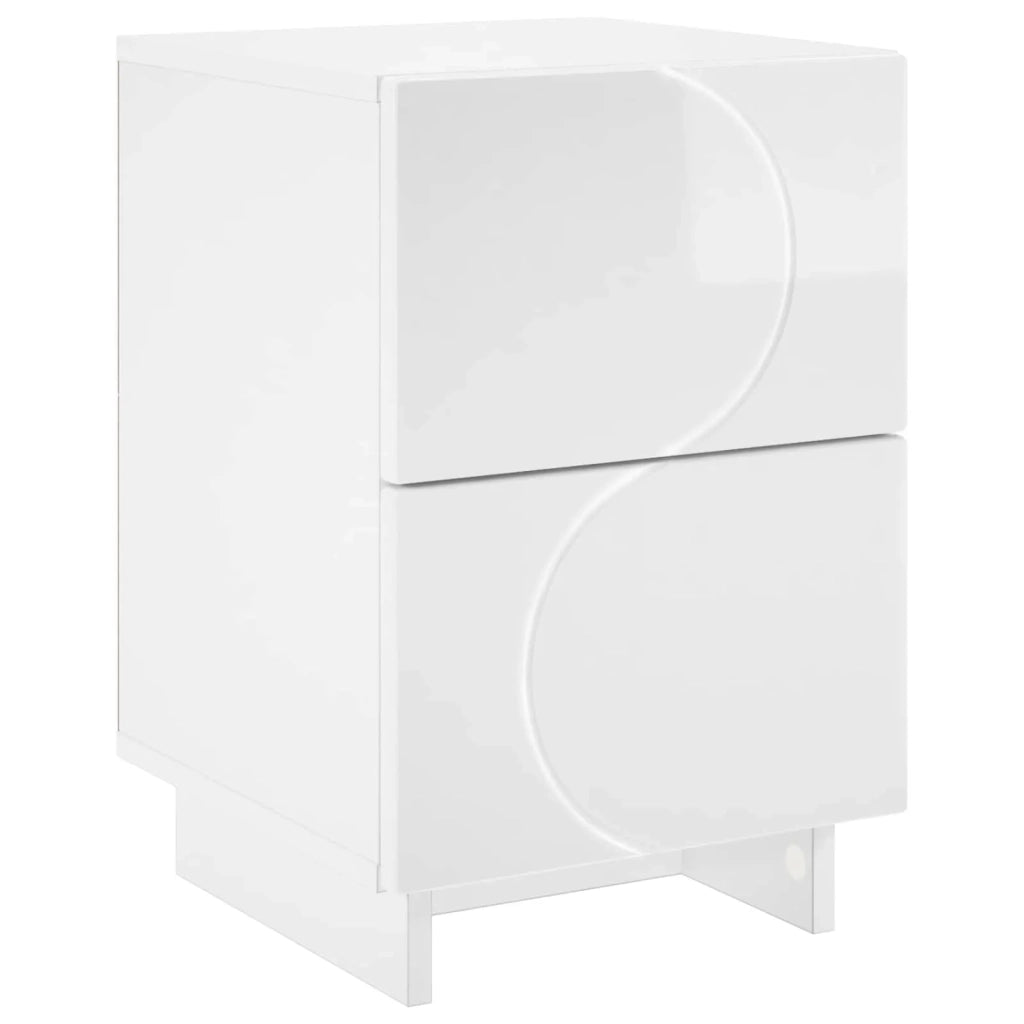 Armadio da Notte Bianco Lucido 33,5 x 34,5 x 50 cm 8011395