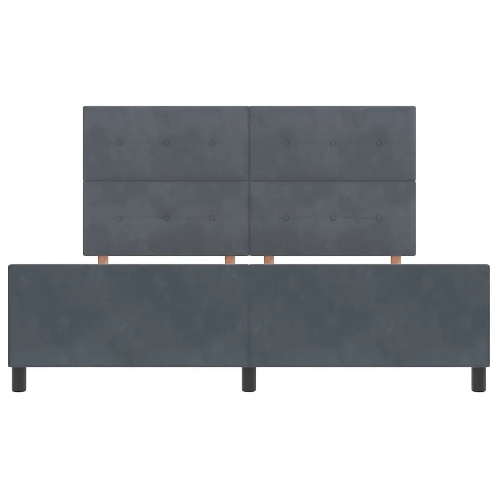 Letto matrimoniale | Letto per adulti | Letto a molle con testiera Grigio scuro 180 x 200 cm Velluto