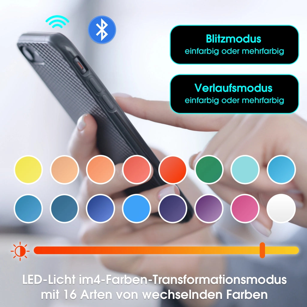 Tavolino da caffè 90x50 cm bianco lucido con vetro temperato e LED 16 colori