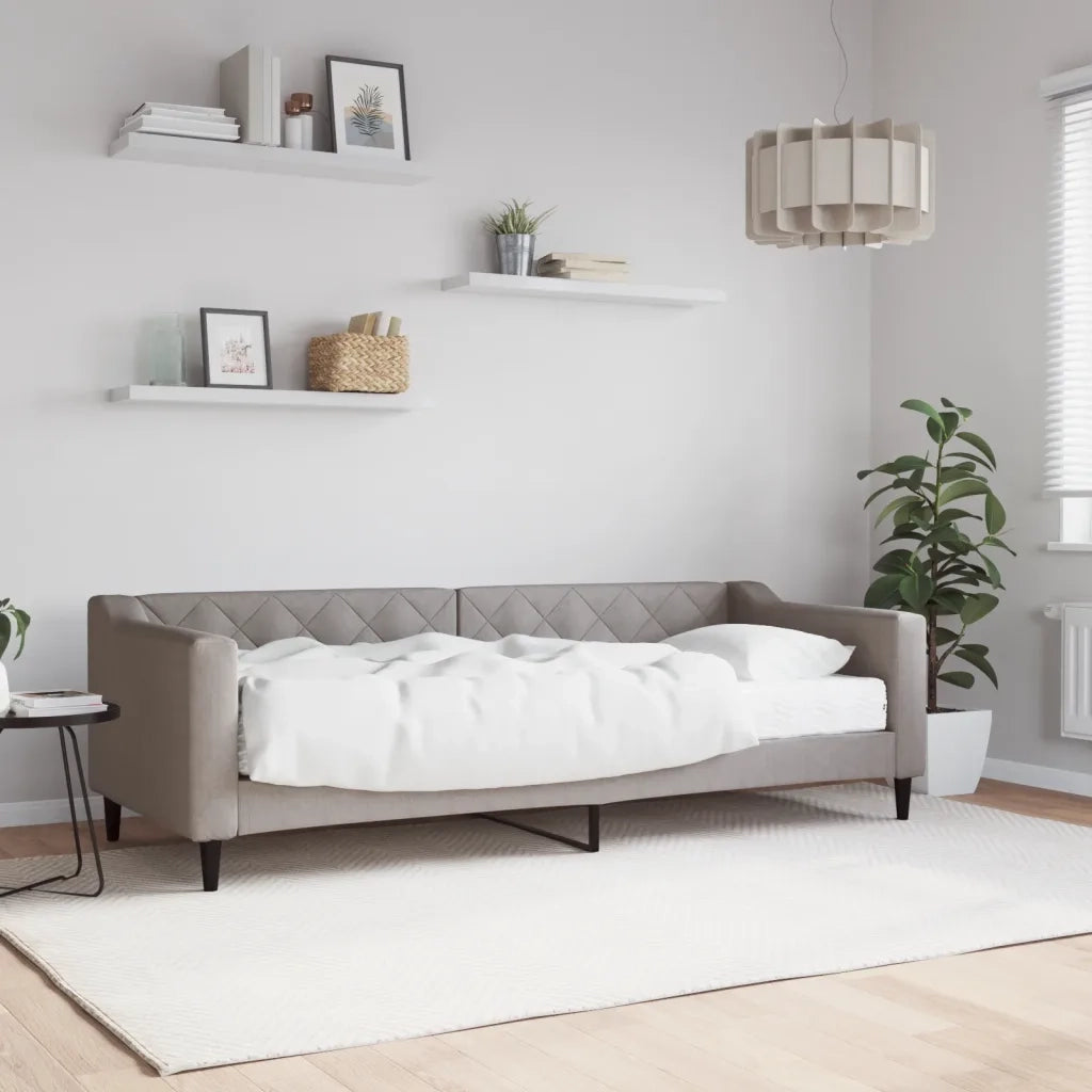 Divano Letto con Materasso Tortora 80x200 cm in Tessuto 3197406