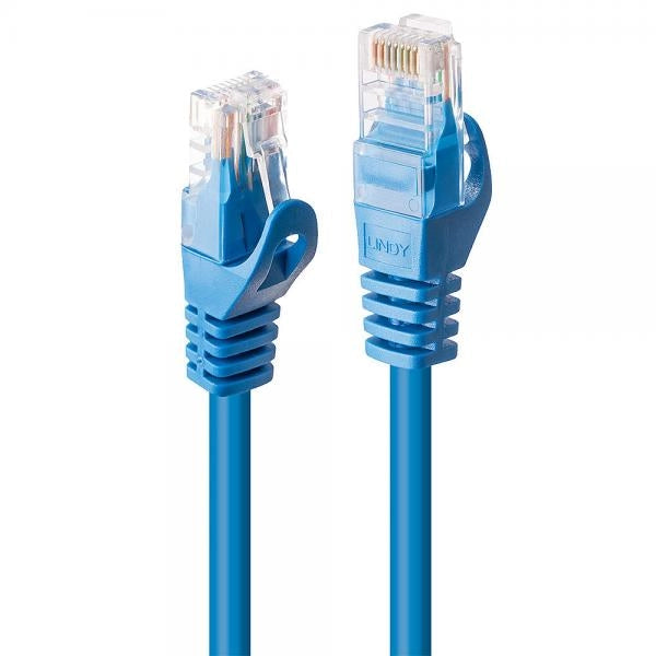 LINDY CAVO DI RETE CAT. 6U/UTP BASIC CONNETTORE RJ45 NON SCHERMATO GUAINA IN PVC 0.3 MT BLU