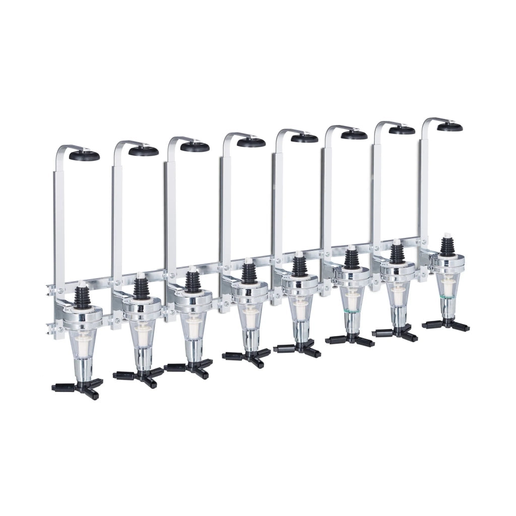 Dosatore da parete per 8 bottiglie da bar professionale 30 x 20 x 15 cm in metallo nero 13_0004921