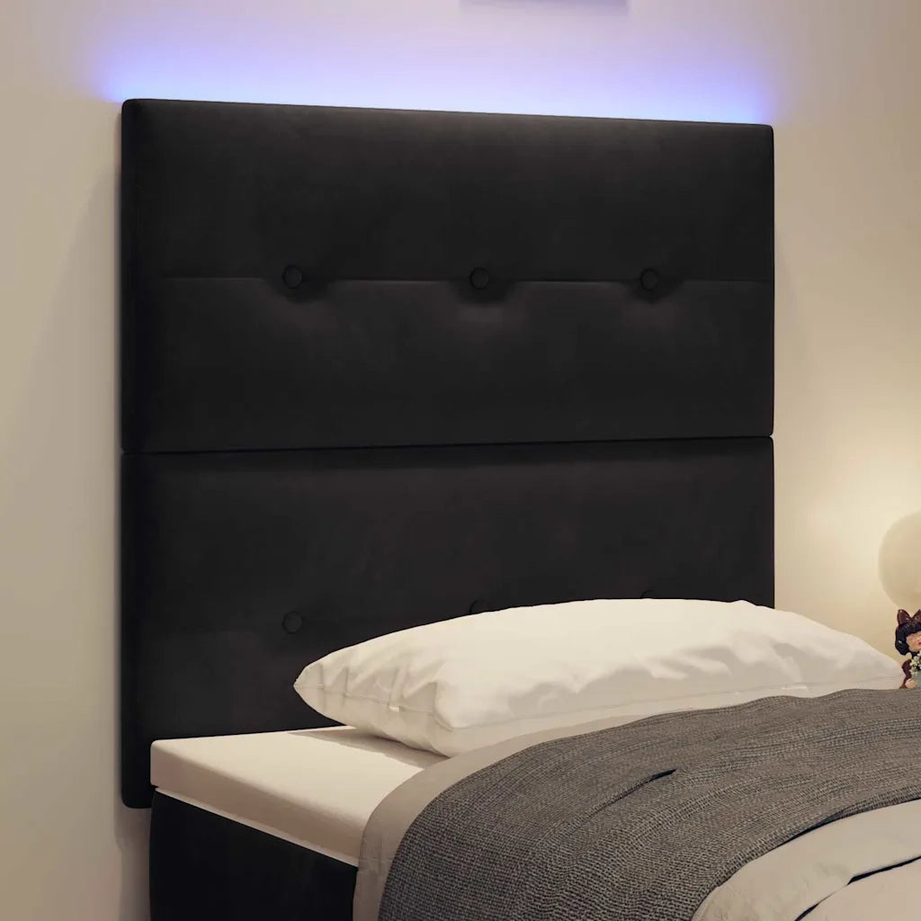 Testiera LED con strisce LED Nero 90 cm Velluto 3338406