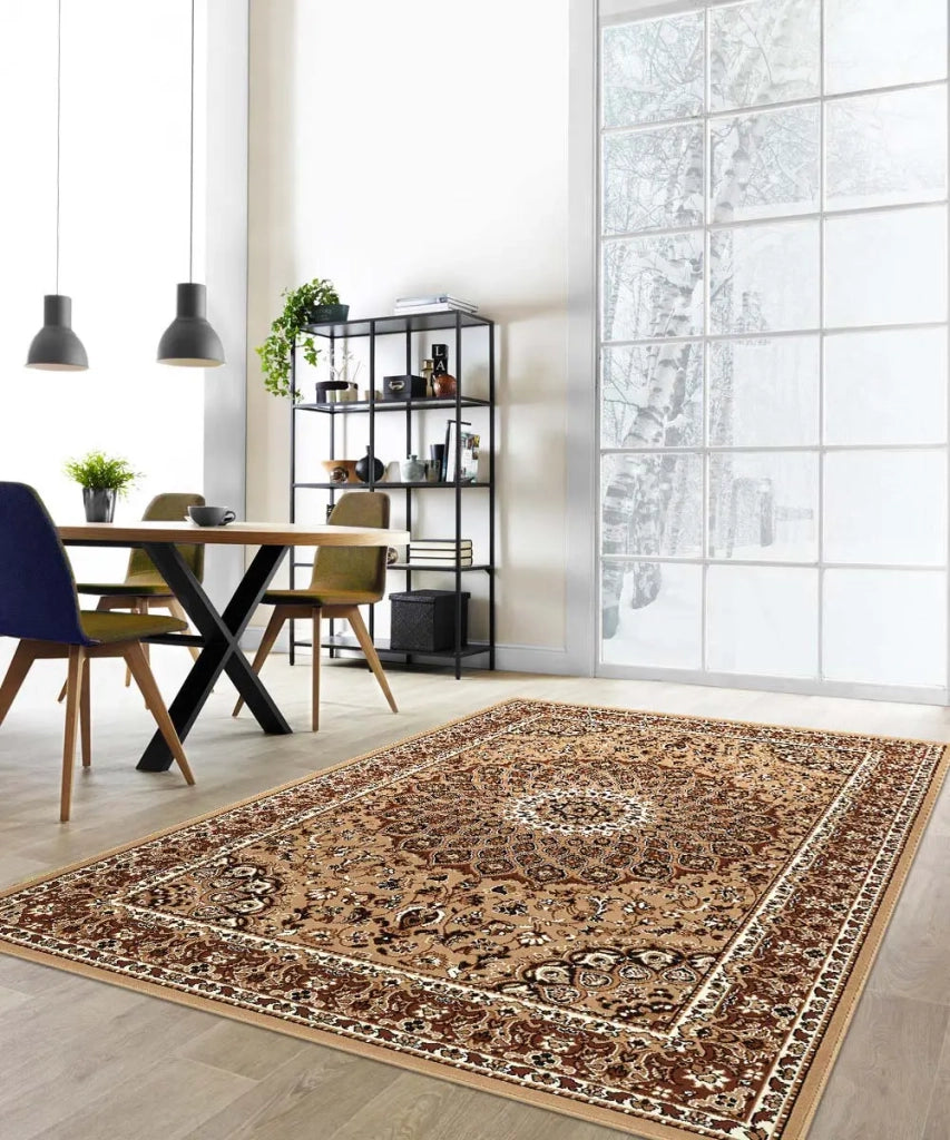 Tappeto ROYAL SHIRAZ 2082 BEIGE cm.280x480 arredo soggiorno salotto disegno moderno geometrico arredo casa