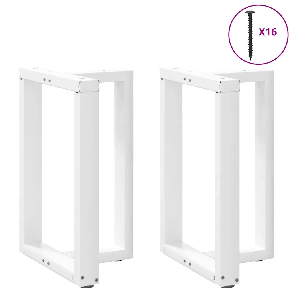 Gambe per tavolo da pranzo a forma di T 2 pz | Piede del tavolo bianche 60x35x(72-73) cm in acciaio