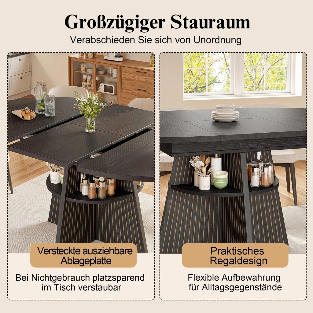 TAVOLO allungabile 110-150 x 110 x 76 cm Nero MDF