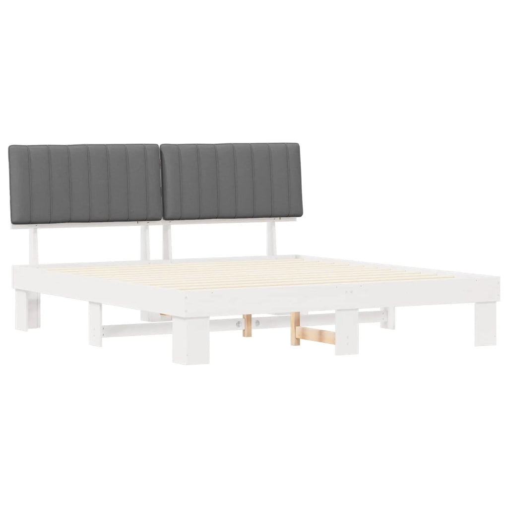Letto con Testiera Rivestita Grigio chiaro 180 x 200 cm