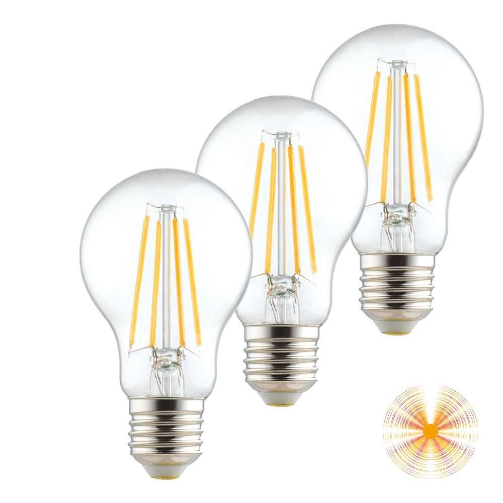 TRIPACK LAMPADINA FILAMENTO E27 9W 3000K 1250LM