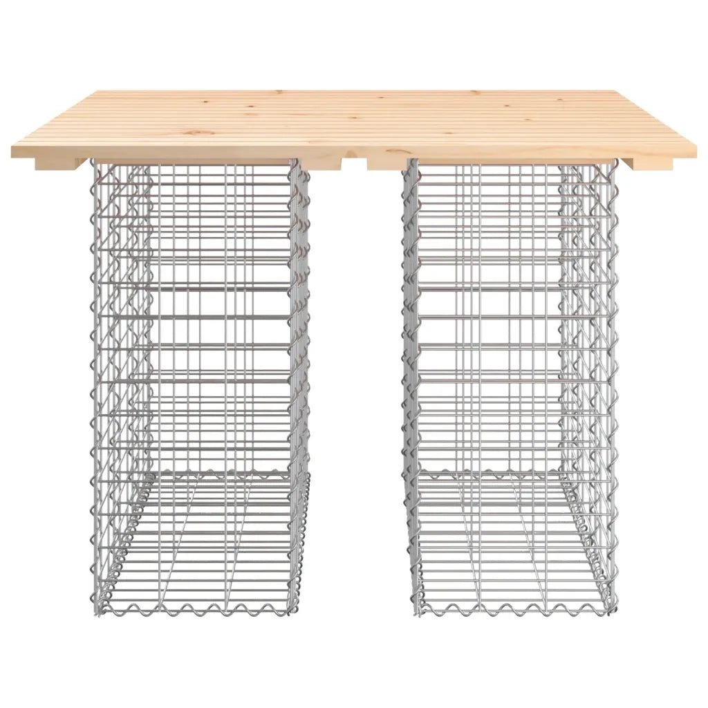 Tavolo da Giardino | Tavolino da esterno in gabbione design 100x102x72 cm in legno massello di pino