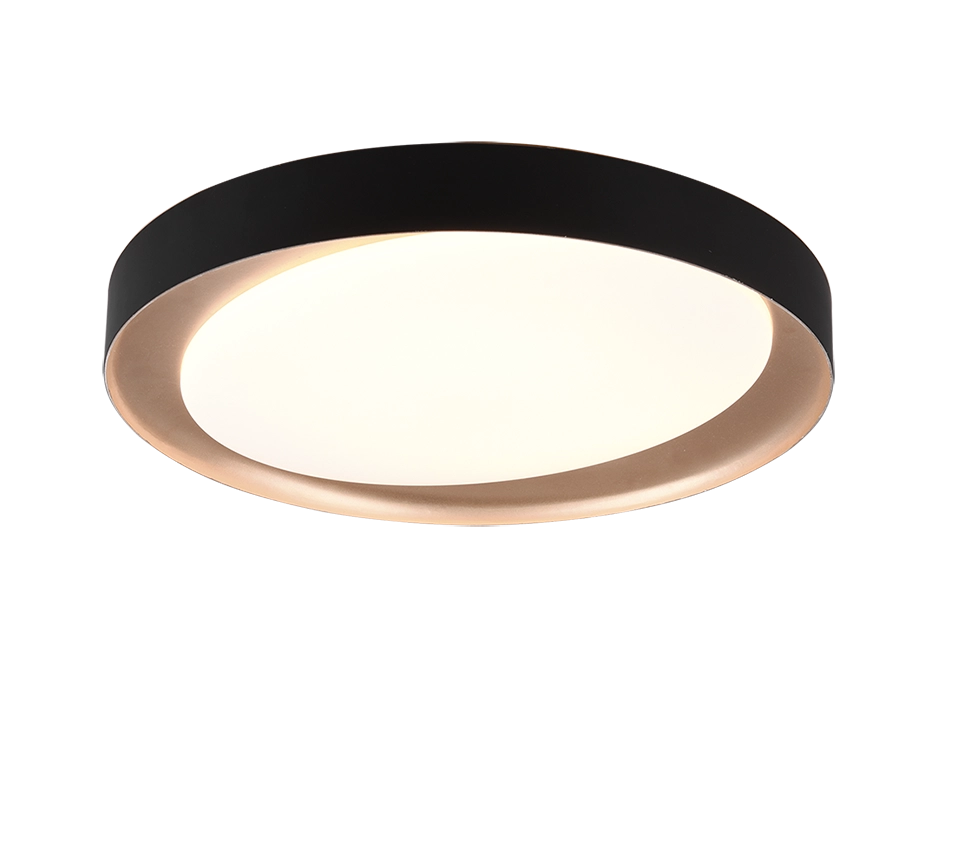 Plafoniera LED, plastica, nero, 48,5x7x48,5 cm, Zeta