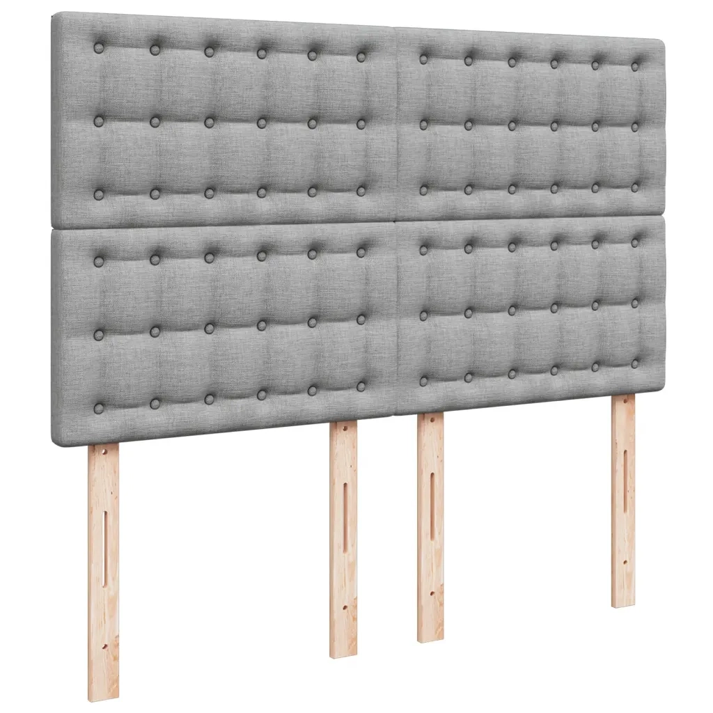 Giroletto a Molle con Materasso Grigio Chiaro 160x200cm Tessuto