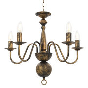 Candelabro Stile Anticato Nero 5 Lampadine E14 281615