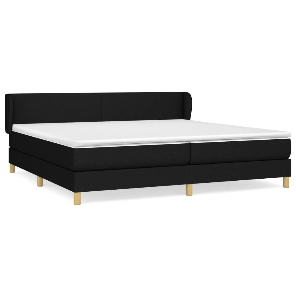 Giroletto a Molle con Materasso Nero 200x200 cm in Tessuto 3126671