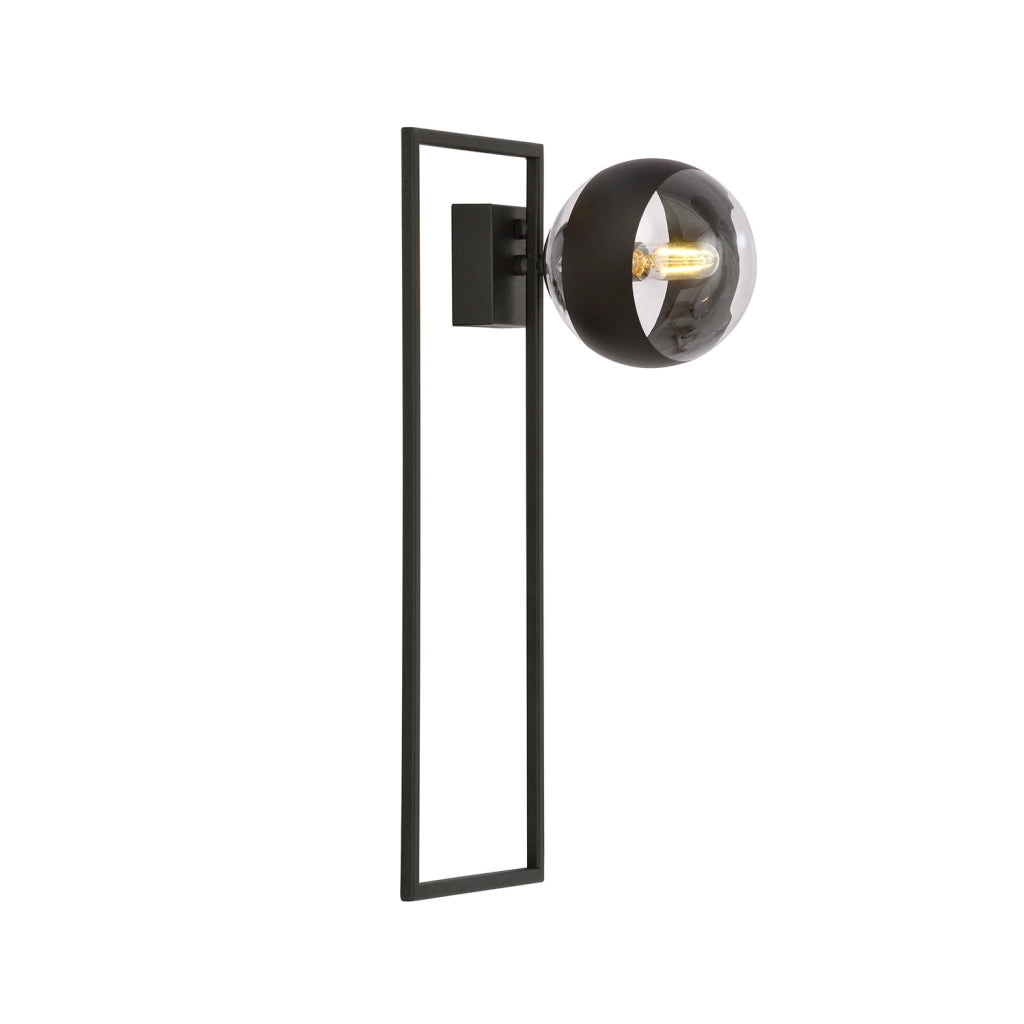 Plafoniera Moderna Perseo Acciaio Nero Trasparente Mod1 1 Luce E14