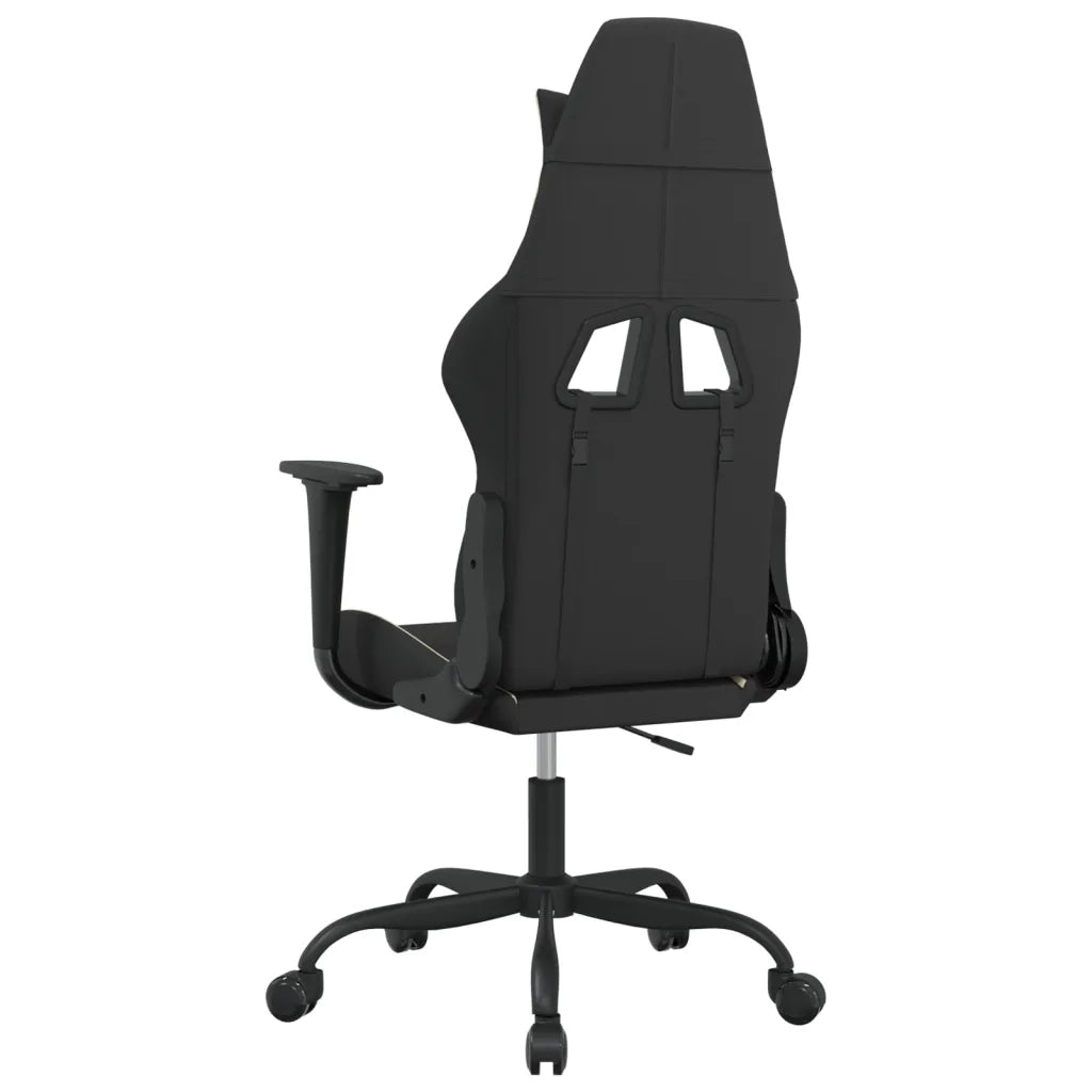 Sedia da Gaming | Sedia da e-sports Nero e Crema in Tessuto