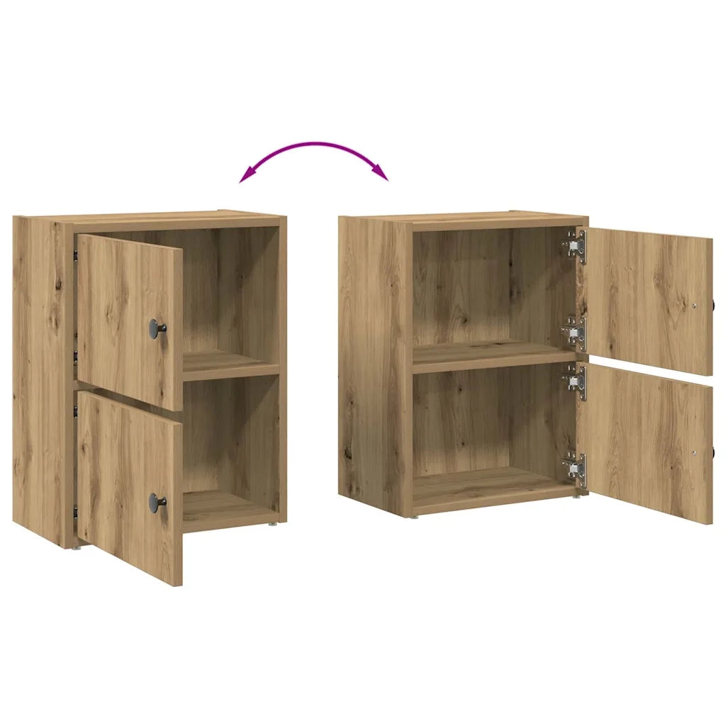 Libreria-Scaffale per Libri-Mobile di Stoccaggio Rovere Artigianale 40x24x52 cm in Legno Multistrato