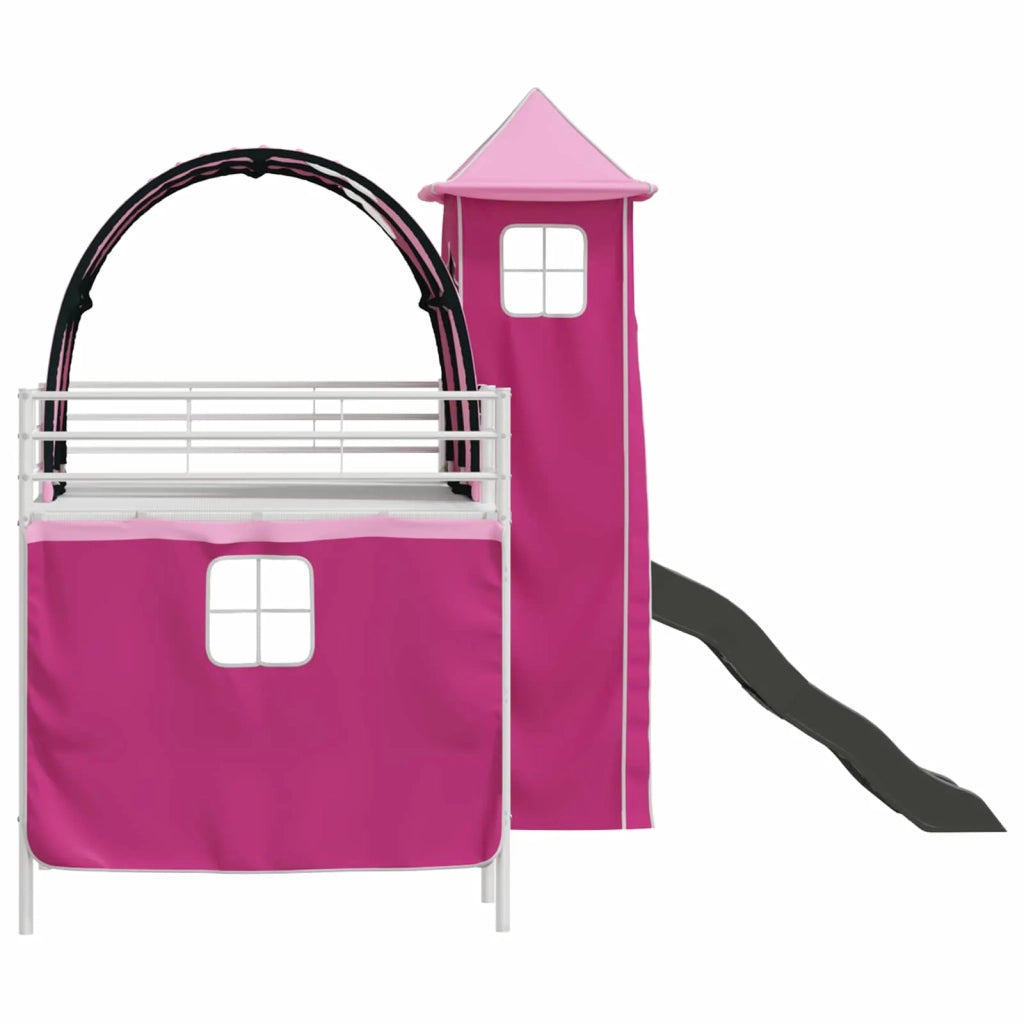 Struttura del letto loft per bambini Bianco e Rosa 90 x 200 cm 42020909