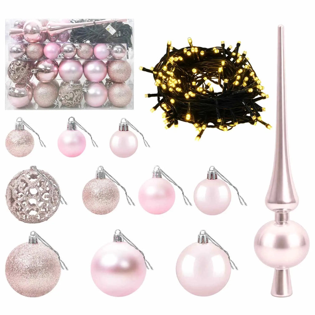 Albero di Natale Artificiale con Palline 150 cm 150 LED 3465804