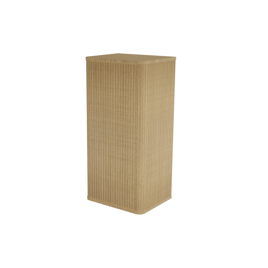 Armadietto da parete con anta push to open in MDF e compensato rovere