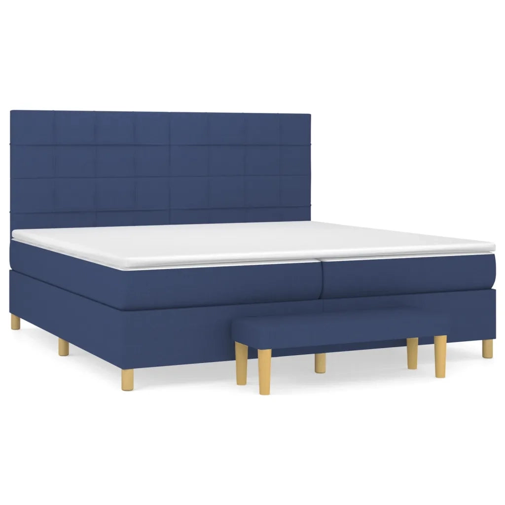 Giroletto a Molle con Materasso Blu 200x200 cm in Tessuto 3137187