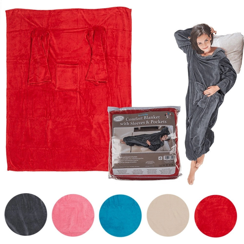 Trade Shop - Coperta Comfort Con Maniche Comoda E Calda In Vari Colori Plaid Inverno Divano -
