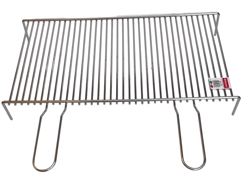 Graticola in filo di acciaio cromato, pesante, per camino barbecue campeggio, made in Italy 70x40 cm