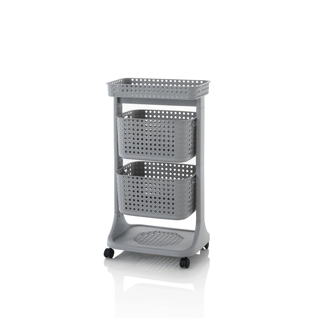 Carrello lavanderia 2 cesti LINO colore grigio